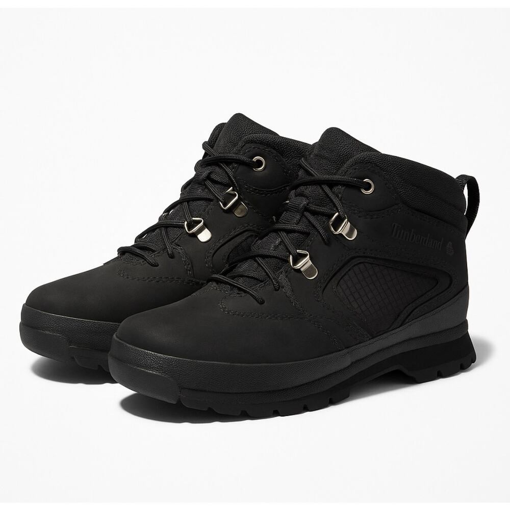Timberland Boys Black Waterproof Hiking Boots Size 5 Youth A5SEG